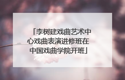 李树建戏曲艺术中心戏曲表演进修班在中国戏曲学院开班