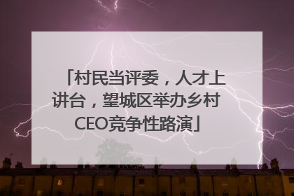 村民当评委，人才上讲台，望城区举办乡村CEO竞争性路演
