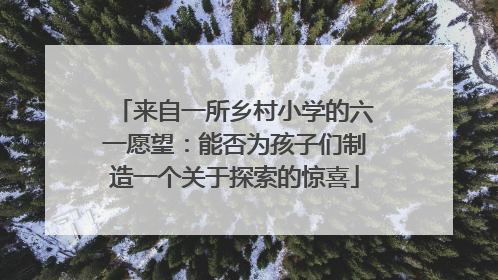 来自一所乡村小学的六一愿望：能否为孩子们制造一个关于探索的惊喜