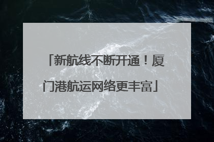 新航线不断开通！厦门港航运网络更丰富