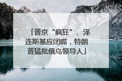 普京“疯狂”、泽连斯基应闭嘴，特朗普猛批俄乌领导人