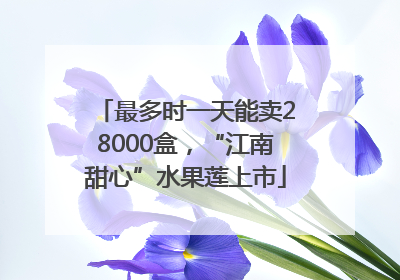最多时一天能卖28000盒，“江南甜心”水果莲上市