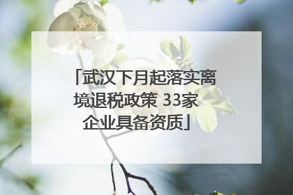 武汉下月起落实离境退税政策 33家企业具备资质