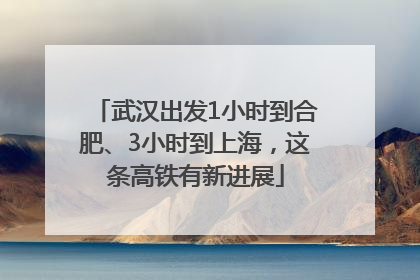 武汉出发1小时到合肥、3小时到上海，这条高铁有新进展