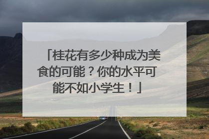 桂花有多少种成为美食的可能？你的水平可能不如小学生！