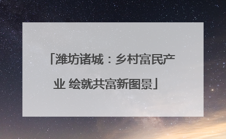 潍坊诸城：乡村富民产业 绘就共富新图景