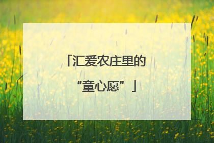 汇爱农庄里的“童心愿”