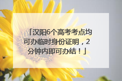 汉阳6个高考考点均可办临时身份证明，2分钟内即可办结！