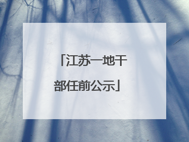 江苏一地干部任前公示