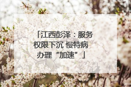 江西彭泽：服务权限下沉 慢特病办理“加速”