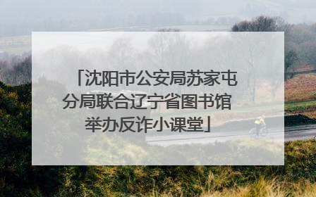 沈阳市公安局苏家屯分局联合辽宁省图书馆举办反诈小课堂
