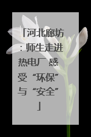 河北廊坊：师生走进热电厂 感受“环保”与“安全”
