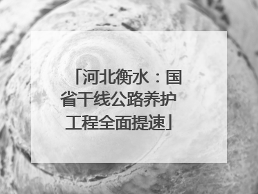 河北衡水：国省干线公路养护工程全面提速