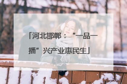 河北邯郸：“一品一播”兴产业惠民生