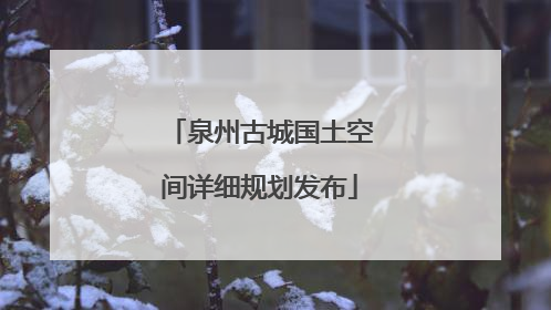 泉州古城国土空间详细规划发布