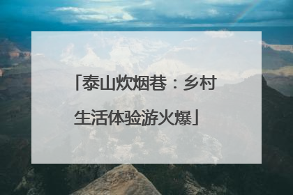 泰山炊烟巷：乡村生活体验游火爆