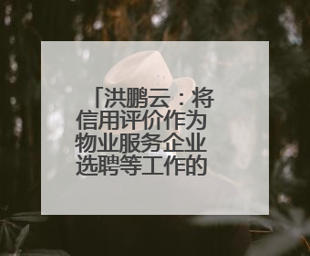 洪鹏云：将信用评价作为物业服务企业选聘等工作的重要参考