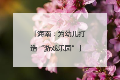 海南：为幼儿打造“游戏乐园”