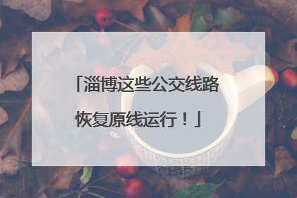 淄博这些公交线路恢复原线运行！
