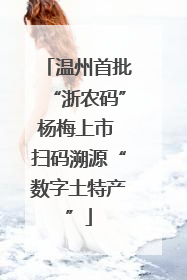 温州首批“浙农码”杨梅上市 扫码溯源“数字土特产”