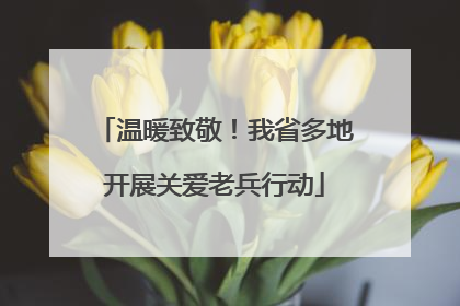 温暖致敬！我省多地开展关爱老兵行动