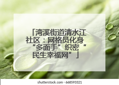 湾溪街道清水江社区：网格员化身“多面手”织密“民生幸福网”