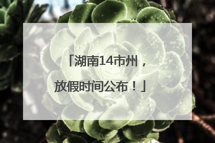 湖南14市州，放假时间公布！