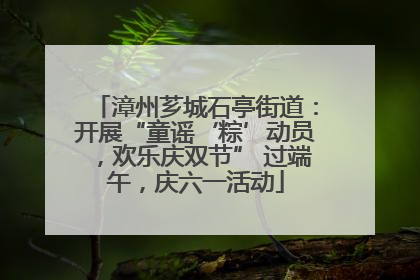 漳州芗城石亭街道：开展“童谣‘粽’动员，欢乐庆双节” 过端午，庆六一活动
