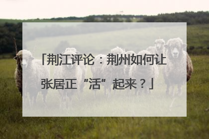 荆江评论：荆州如何让张居正“活”起来？