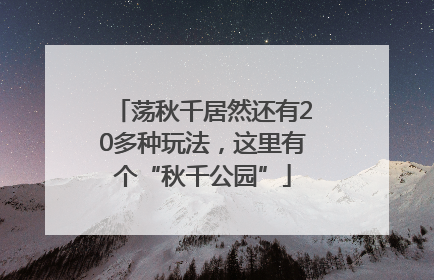 荡秋千居然还有20多种玩法，这里有个“秋千公园”