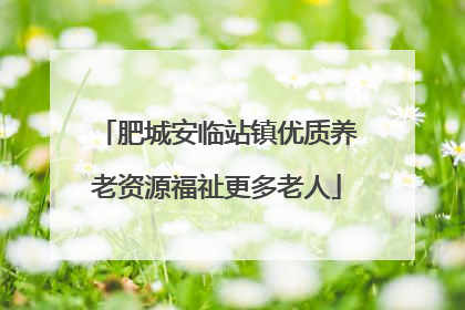 肥城安临站镇优质养老资源福祉更多老人