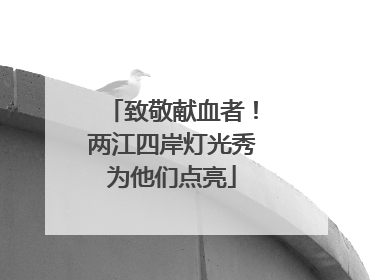 致敬献血者！两江四岸灯光秀为他们点亮