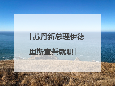 苏丹新总理伊德里斯宣誓就职