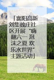 襄阳高新刘集魏庄社区开展“嗨翻六一 泡沫之夏 欢乐水世界”主题活动