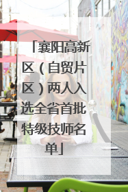 襄阳高新区（自贸片区）两人入选全省首批特级技师名单