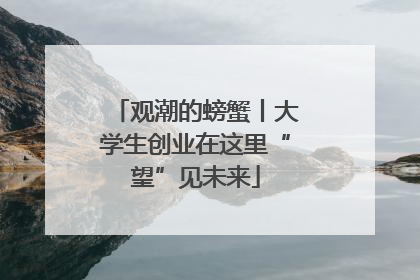 观潮的螃蟹丨大学生创业在这里“望”见未来