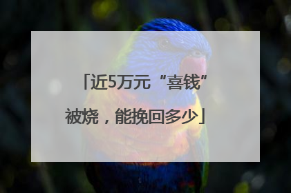 近5万元“喜钱”被烧，能挽回多少
