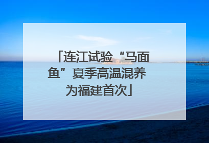 连江试验“马面鱼”夏季高温混养 为福建首次