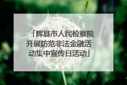 辉县市人民检察院开展防范非法金融活动集中宣传日活动