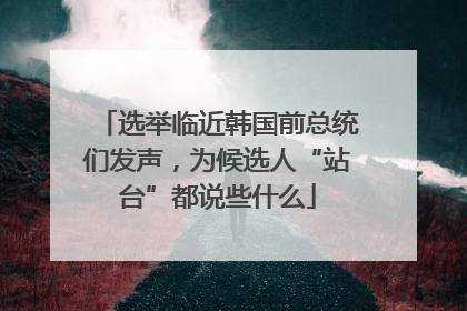 选举临近韩国前总统们发声，为候选人“站台”都说些什么