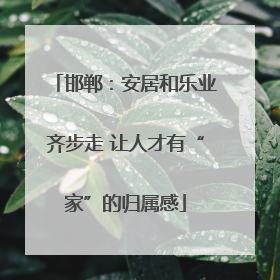 邯郸：安居和乐业齐步走 让人才有“家”的归属感