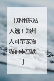 郑州东站入选！郑州人可带宠物猫狗坐高铁