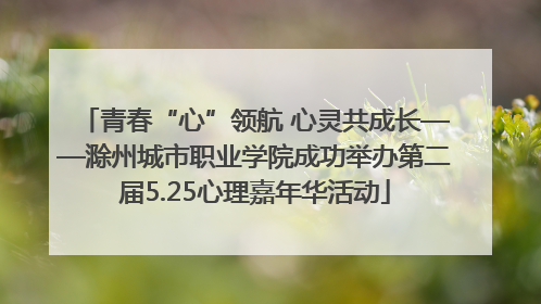 青春“心”领航 心灵共成长——滁州城市职业学院成功举办第二届5.25心理嘉年华活动