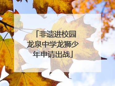 非遗进校园 龙泉中学龙狮少年申请出战