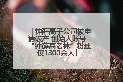 钟薛高子公司被申请破产 创始人账号“钟薛高老林”粉丝仅1800余人