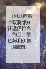 阿联酋航空取消部分往返伊拉克、约旦、黎巴嫩和伊朗的航班