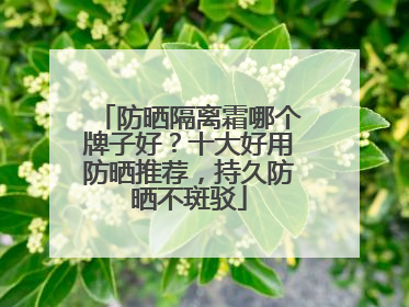 防晒隔离霜哪个牌子好？十大好用防晒推荐，持久防晒不斑驳
