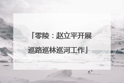 零陵：赵立平开展巡路巡林巡河工作