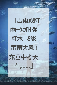 雷雨或阵雨+短时强降水+8级雷雨大风！东营中考天气……