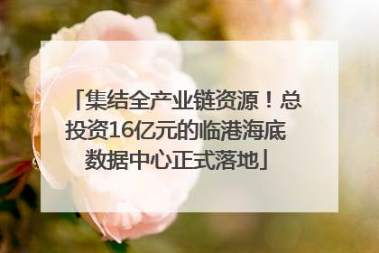 集结全产业链资源！总投资16亿元的临港海底数据中心正式落地